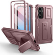 Husă blindată pentru Samsung Galaxy S24 FE, Dexnor Full Body (Two Frames), roz rose gold