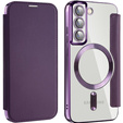 Cu clapetă pentru Samsung Galaxy S22 5G, RFID Wallet MagSafe CamShield, violet
