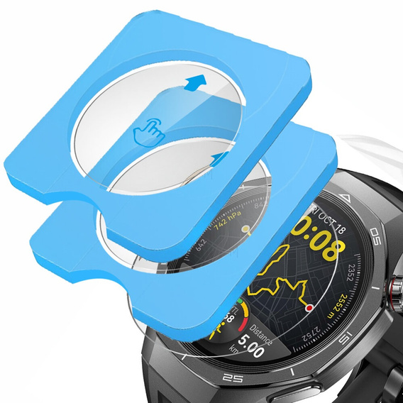 2x ERBORD sticlă călită pentru Huawei Watch GT 5 Pro 46mm, cu cadru de montare