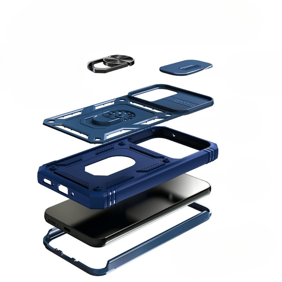 Husă blindată pentru Samsung Galaxy A54 5G, CamShield Slide, albastru