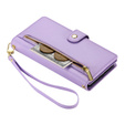 Cu clapetă pentru iPhone 16, Wallet Zipper Pocket, violet