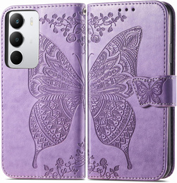 Cu clapetă pentru Realme C71, Butterfly, violet