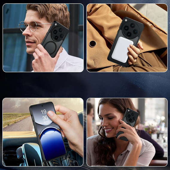 Husă pentru Oppo Find X8 Pro, pentru MagSafe, ERBORD Matt Case, negru