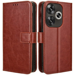 Cu clapetă pentru Xiaomi Poco F6, Crazy Horse Wallet, maro
