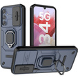 Husă pentru Samsung Galaxy M34, KickStand Camera Lens, albastru