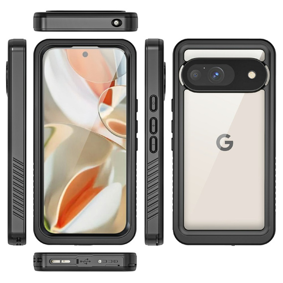 Husă impermeabilă IP68 pentru Google Pixel 9, Redpepper, negru