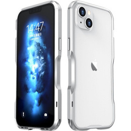 Husa LUPHIE pentru iPhone 14 Plus, Armor Bumper, de argint
