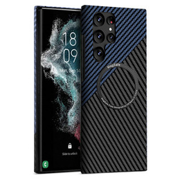 Huse pentru Samsung Galaxy S22 Ultra, Magsafe Slim Carbon, negru / albastru