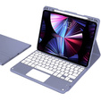 Carcasă + tastatură iPad 10.2 2021 / 2020 / 2019 / Air 10.5 2019, Leather Pen Slot TouchPad, violet