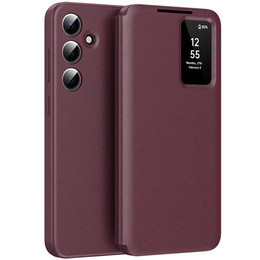 Husă cu clapetă pentru Samsung Galaxy S25, Smart View Wallet, maroon