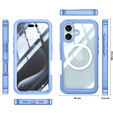 Husă pentru iPhone 16 Plus, Shockproof, cu sticlă, pentru MagSafe, albastru