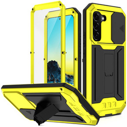 Husă blindată pentru Samsung Galaxy S22, R-JUST CamShield Slide, galben