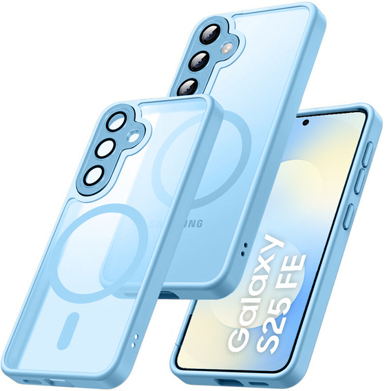 Husă Matt pentru iPhone 17, pentru MagSafe, albastru translucid