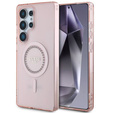 GUESS Huse pentru Samsung Galaxy S25, 4G Big Metal Logo, roz