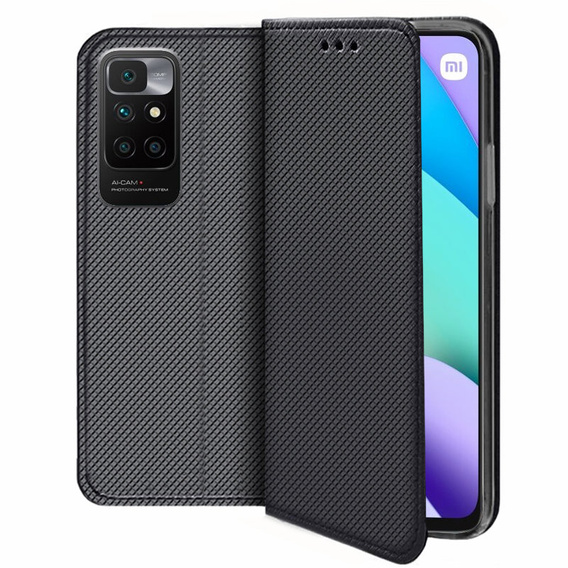 Cu clapetă pentru Xiaomi Redmi 10, Wallet Smart Magnet, albastru