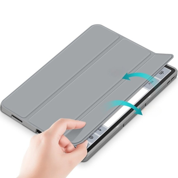 Husă pentru Lenovo Tab P12, Smartcase cu spațiu pentru stylus, gri