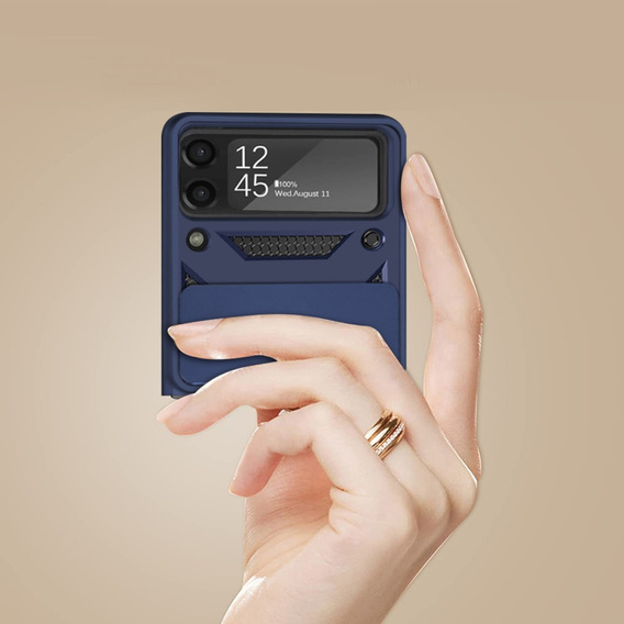 Husă blindată pentru Samsung Galaxy Z Flip3 5G, CamShield Slide, albastru