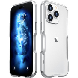 Husa LUPHIE pentru iPhone 14 Pro, Armor Bumper, de argint