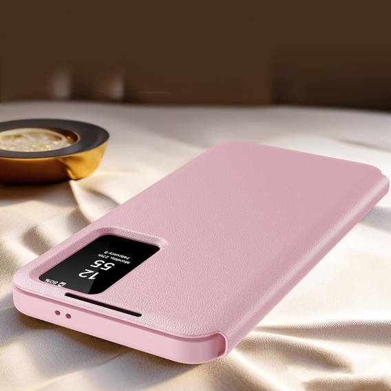 Husă cu clapetă pentru Samsung Galaxy S23 Ultra, Smart View Wallet, roz
