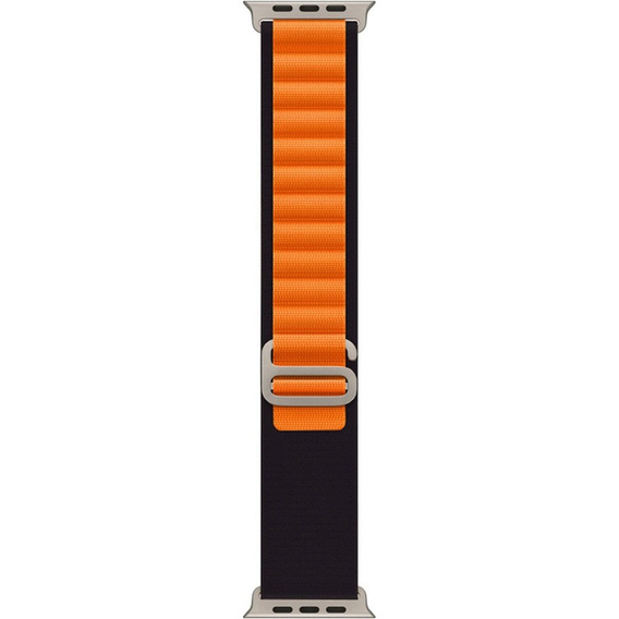 Pasek nylonowy do Apple Watch 1/2/3/4/5/6/7/8/SE/ULTRA 42/44/45/49 MM, Czarny / Pomarańczowy