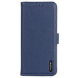 KHAZNEH RFID caz pentru OnePlus 12R, Litchi Texture, albastru