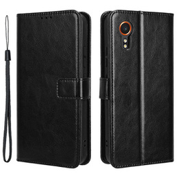 Cu clapetă pentru Samsung Galaxy Xcover 7, Crazy Horse Wallet, negru
