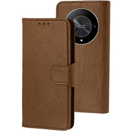 Husa cu clapetă pentru Honor Magic 6 Lite 5G, Split Leather, maro