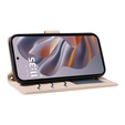 Husă cu clapetă pentru Motorola Edge 50 Neo / Motorola ThinkPhone 25, Rhombus Crossbody Leather, bej