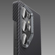 Carcasa BENKS Kevlar pentru Samsung Galaxy S25+ Plus, pentru MagSafe, Carbon Fiber, negru