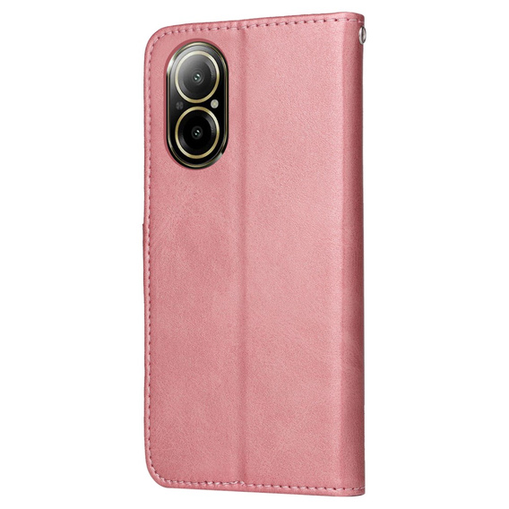 Cu clapetă pentru Realme C67, Leather Wallet, roz rose gold