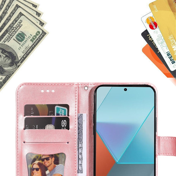 Cu clapetă pentru Xiaomi Redmi Note 13 Pro 5G, Mandala, roz rose gold