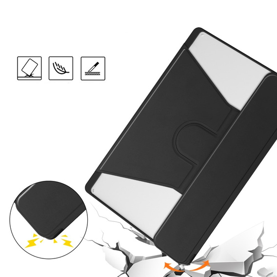 Husă pentru tastatură pentru Lenovo Tab M11, Rotary 360° Leather, negru