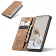 Husa CASEME pentru Samsung Galaxy S20 FE, Leather Wallet Case, maro