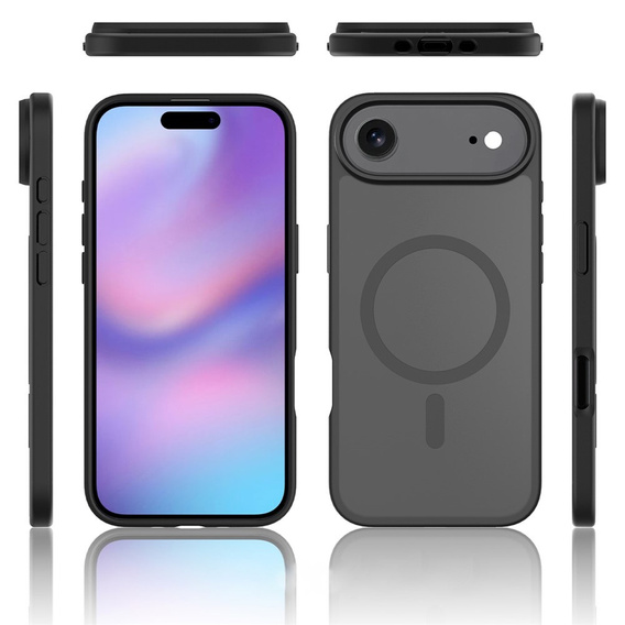 Carcasă Matt pentru iPhone Air, pentru MagSafe, negru translucid