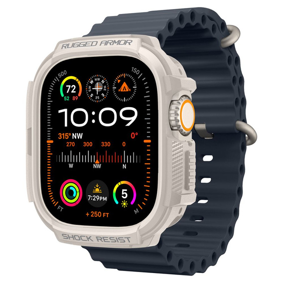Pasek z etui Spigen do Apple Watch Ultra 49mm, Rugged Armor Pro, Czarny