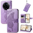 Cu clapetă pentru Realme 14 Pro 5G, Butterfly, violet