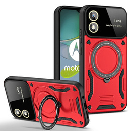 Husă blindată pentru Motorola Moto G24 / G24 Power / G04, Magnetic Ring, roșu