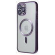 Husă pentru iPhone 12 Pro, Electro MagSafe, violet + Sticlă pentru ecran