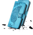 Cu clapetă pentru Infinix Hot 50i 4G, Butterfly, albastru