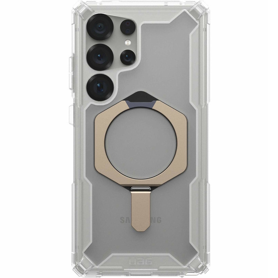 Carcasă Urban Armor Gear pentru Galaxy S25 Ultra, Plasma XTE MagSafe Kickstand, transparent / gri