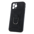 Carcasă blindată pentru Iphone 15 Pro Max, armată Slide Ring, negru + sticlă 9H
