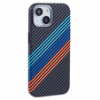 Carcasa pentru iPhone 13, Carbon Fiber MagSafe, albastru închis