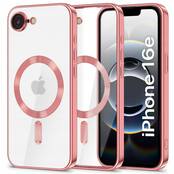 Husă pentru iPhone 16E, Electro MagSafe, roz + Sticlă pentru ecran