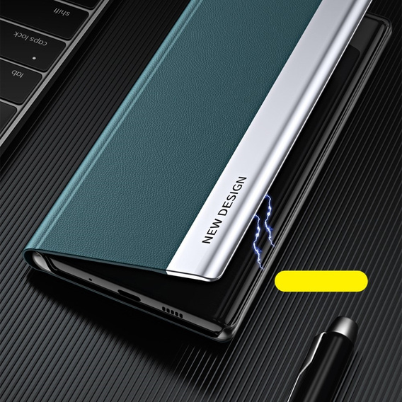 Cu clapetă pentru Samsung Galaxy A35 5G, Side Magnetic, verde