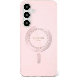 GUESS Huse pentru Samsung Galaxy S25, 4G Big Metal Logo, roz