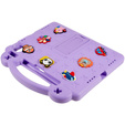 Husă pentru copii pentru Apple iPad Air 11" 6 gen. 2024, Cute Patterns, cu suport, violet