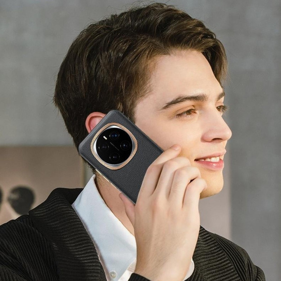 Husă din piele pentru Honor Magic 7 Pro 5G, leather hybrid, gri
