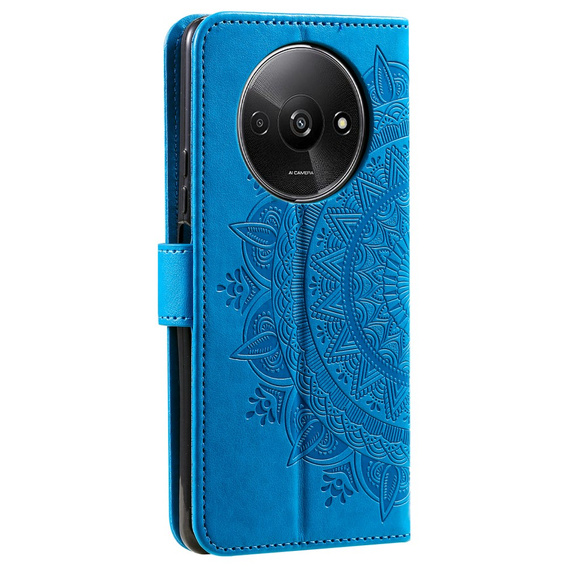 Cu clapetă pentru Xiaomi Redmi A3, Mandala, albastru