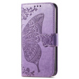 Cu clapetă pentru Motorola Moto G73 5G, Butterfly, violet