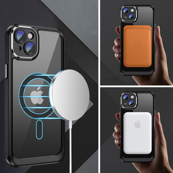 Husă pentru iPhone 15 Plus, ERBORD Impact Guard, MagSafe, negru